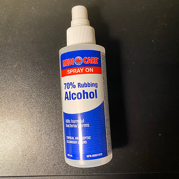 This is a bottle of alcohol spray. I utilized the sound of the nozzle spraying as my audio.