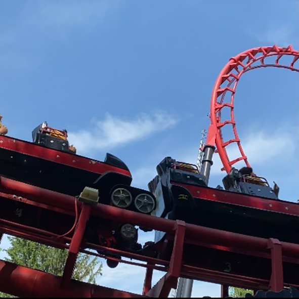 This is a roller coaster that I filmed. I used the sound of people playing on the roller coaster as my audio.      