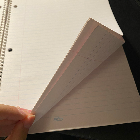 This is my notebook. I use the sound of flipping the notebook as my audio.